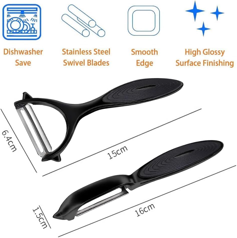Premium Vegetable Peeler Set – Ultra Sharp Stainless Steel Blades with Non-Slip Ergonomic Handles for Easy Potato, Fruit & Veggie Peeling (2PCS) (Pack of 3)