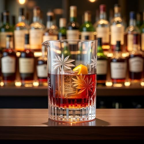 Homestia Cocktail Mixing Glass, 24 oz Crystal Mixing Glass Bartender Kit