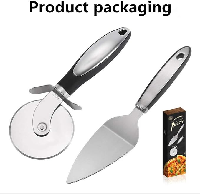 Pizza Cutter, Pizza Cutter Wheel, Pizza Server Set Super Sharp Pizza Slicer with Non Slip Rubber Handle & Protective Cover, Quality Stainless Steel Pizza Cutter.
