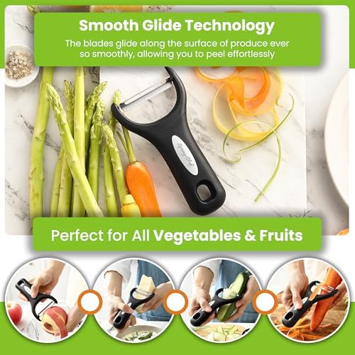 Spring Chef Stainless Steel Y Shaped Vegetable Peeler for Kitchen - Black