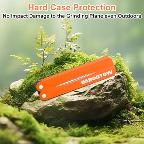 Diamond Knife Sharpener Tool, 400/1000 Grits Double Sided Diamond Sharpening Stone Tool, Manual Knife Sharpener Tool, Portable Folding Knife Sharpeners for Kitchen and Outdoors - Orange