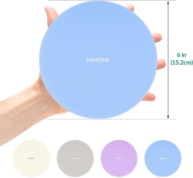 NiHome Silicone Jar Opener Gripper Pads, 6 in for Seniors, Morandi, 4PC | Textured Back Pattern For Superior Grip, Food-Grade Silicone, Heat-Resistant Multi-Use Kitchen Pad For Jars, Pots, Spoons