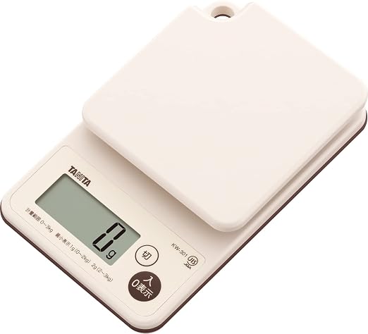Tanita KW-301-IV Cooking Scale, Kitchen, Cooking, 6.6 lbs (3 kg), 0.04 oz (1 g), Waterproof, Washable, Can Be Washed In 1 Second, Ivory