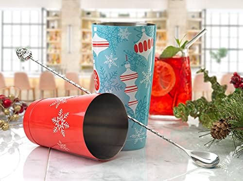 Barfly Holiday Ornaments Cocktail Shaker Tin Set