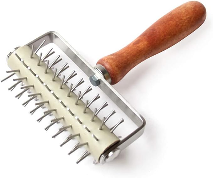 Stainless Steel Pizza Dough Roller Docker Needle Roller Pizza Puncher Pizza Bread Pin Puncher Pizza Wheel for Pizza Cookie Pie Pastry Bread
