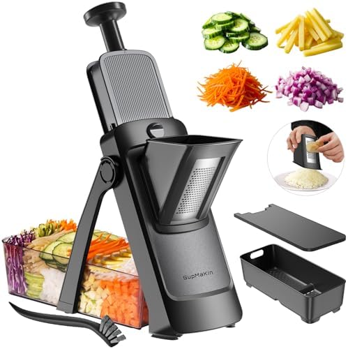 SupMaKin Safe Mandoline Slicer Pro, Vegetable Slicer Chopper with Container