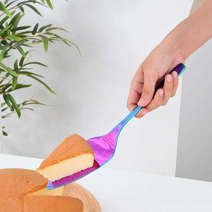 Buyer Star Wedding Cake Pastry Server Set, 304 Stainless Steel Rainbow Spatula Baking Tool Cake Shovel Butter Knives For Pie/Pizza/Cheese