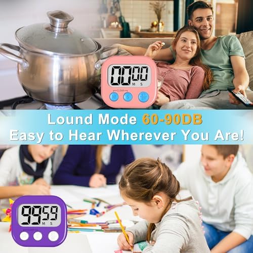 ZILLEEN Classroom Timer for Kids Teachers 2 Pack Digital Timers Pur Pk