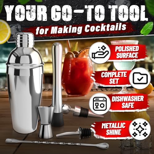 10 Pcs Cocktail Set Bartender Kit, Stainless Steel Bar Tools, Stand