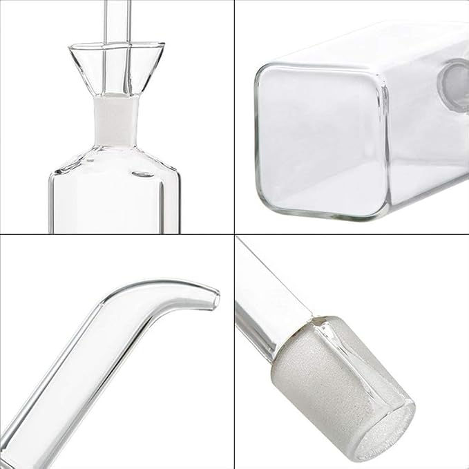 LandHope Oil Bottle Glass Olive Oil Dispenser Bottle Glass Cooking Oil Vinegar Measuring Dispenser With Spout for Kitchen and BBQ (125ml/4.27oz)