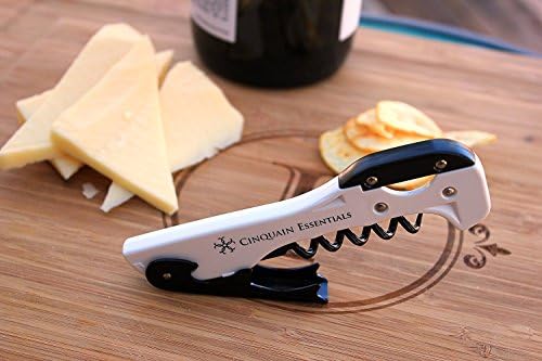 Premium Boomerang 3-in-1 Corkscrew Black & White - Made in Italy, Easy to Use + Extremely Durable. Best wine bottle opener for sommeliers, flight attendants, and waiters.