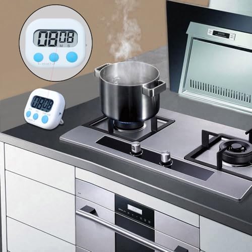 Digital Kitchen Timers, BESTWYA Electronic Timer (6, White)