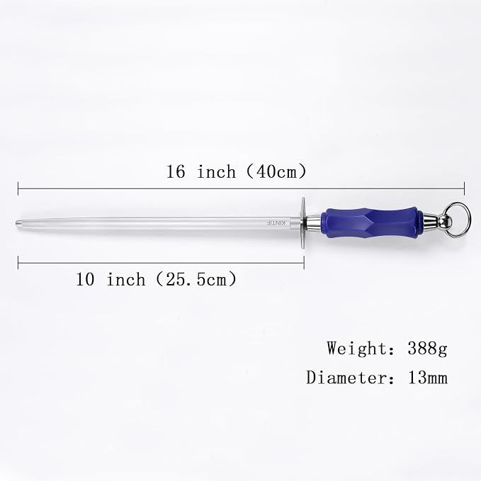 Honing Steel 10 inch Professional Knife Sharpener Honing Rod, Fine Lines, High Carbon Steel, High hardness, Knife Sharpening Steel