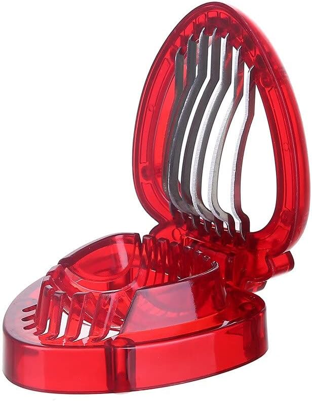Slowtee 3pcs Strawberry Slicer/Cutter/Corer, Strawberry Huller Fruit Leaf Stem Remover Salad Cake Tools for Kitchen Gadget Accessories, 2 Leaf Stem Removers, 1 Cutter