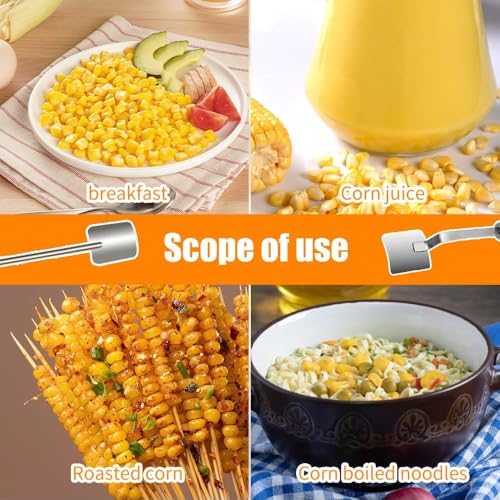Corn Peeler, 2025 New Corn Cob Peeler, Stainless Steel Long Handle Corn Stripping Tool, Corn Peeler for Corn on the Cob, Corn on the Cob Remover for Home Kitchen, Restaurant, Picnic (3pcs)