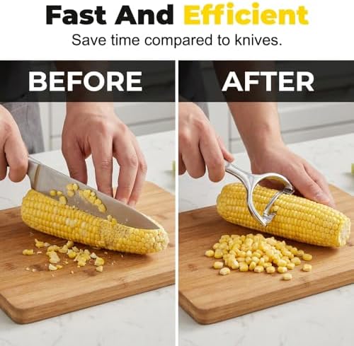 Corn Peeler off the Cob,Stainless Steel Corn on the Cob Stripper Tool,Corn Peeler for Corn on the Cob, Corn Kernel Remover for Sweet Corn Cutter, Corn Remover Kitchen Tools (1)