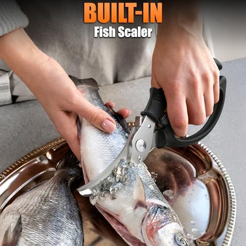 Poultry Shears Heavy Duty, Stainless Steel, 9.4 In, Safety Lock