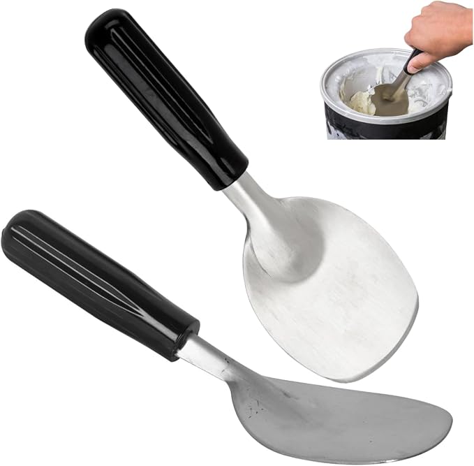 2Pack Heavy Duty Ice Cream Spade Scoop with Non-Slip Handle - Stainless Steel Ice Cream Spoon Paddle Perfect for Scooping and Serving Hard Frozen Treats