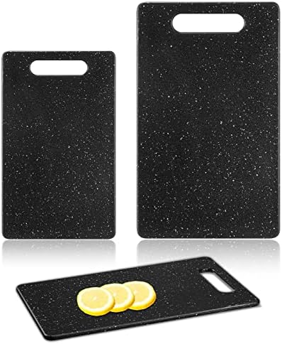 Lounsweer Small Plastic Cutting Board Kitchen, 6" X 10", 8" X 12", Black