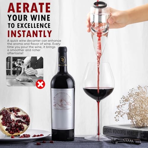 Wine Aerator Pourer with Sediment Filter for Red & White Wine