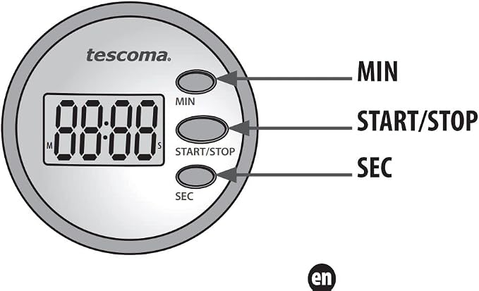 Tescoma Digital Kitchen Timer 99' Presto, Assorted, 12.5 x 10.5 x 3.1 cm