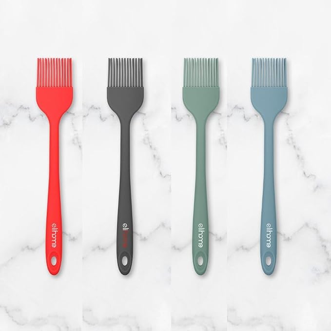 Mini Silicone Basting Pastry Brush, Cooking Brush for Oil Sauce Butter Marinades, Food Brushes for BBQ Grill Kitchen Baking, Baster Brushes Food Grade, 4 Pack Multi Color