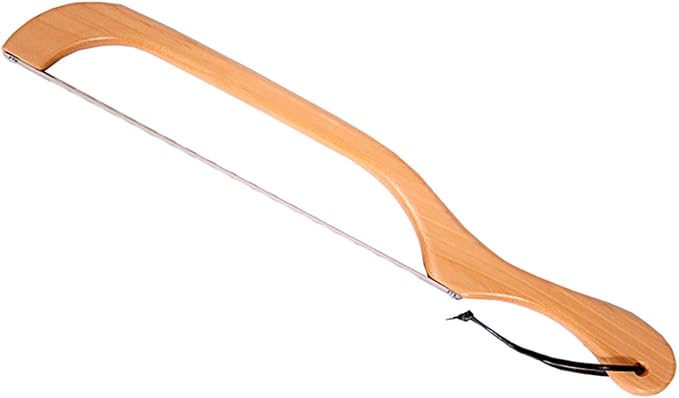 Out of the Woods of Oregon Made in the USA Bow Style Bread and Bagel Slicer Bread Knife for slicing Sourdough, Bagels and more - Natural Alder (RIGHT HANDED)