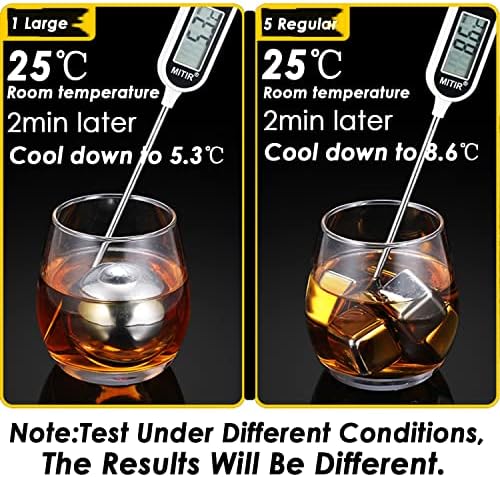 Whiskey Stone 8PCS, Reusable Metal Ice Cubes, XL Large Stainless Steel Whiskey Stone, Refreezable Ice Ball Set with Storage Case, Ice Rocks Wine Chiller Bulk Bar Tool Set