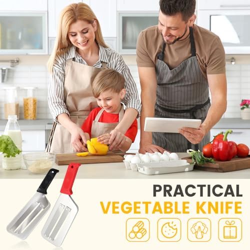 Stainless Steel Shredder Knife, Double-Layer Slicer Multifunctional Vegetable Cutter Cabbage Slicer shredder, Sharp Blades Durable Julienne Cutter, Easy to Clean Stainless Steel Grater (Black, 2pcs)