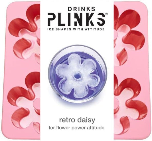 DRINKSPLINKS Retro Daisy Ice Cube Tray. Large Flower Ice Cube Molds.