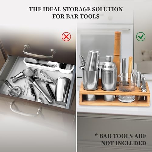 Barillio Bamboo Stand for Bartender Kit Storage (Bar Tools are Not Included) | Cocktail Shaker Set Wood Holder | Perfect Match with Barillio Complete Bar Tool Set