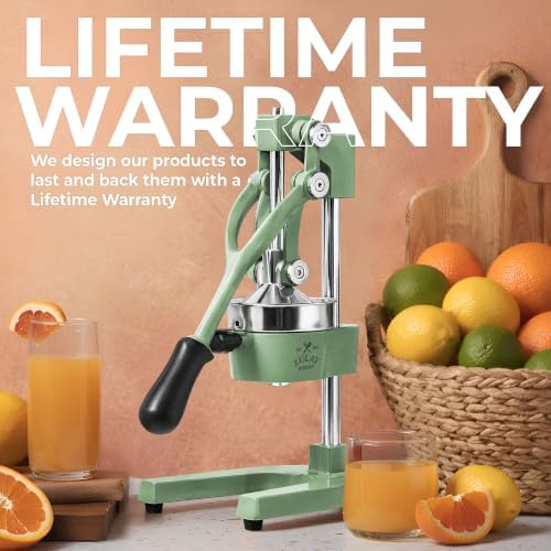 Zulay Kitchen Cast Iron Juicer - Heavy Duty Orange Juicer with Detachable Strainers for Easy Cleaning, Citrus Press for Citrus Fruits, Perfect for Bartenders, Juice Lovers & Health Enthusiasts