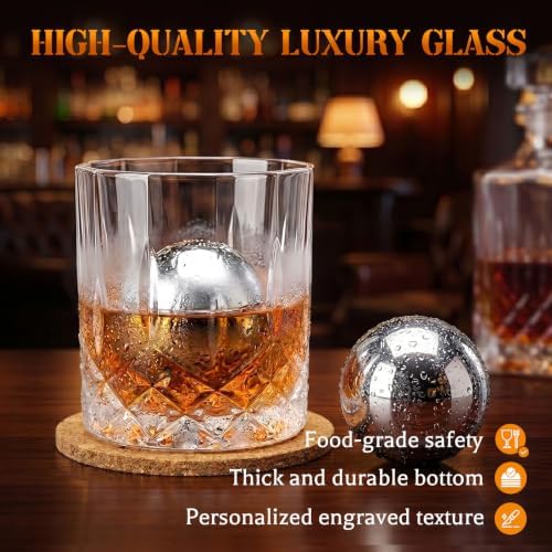 JOVIPOP Whiskey Stones Set, Gifts for Men Dad, 55mm Balls