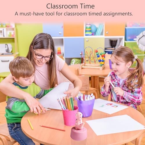 Visual Timer for Kid, Toddler Kitchen Timer 60 Min Countdown, Pink Dinosaur