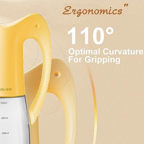 Ankou Olive Oil Dispenser Bottle-20oz 580ml Auto Flip Lid Glass Oil Bottle, Vinegar Condiment Storage Container with Scale, High Borosilicate Glass, Non-Drip Spout, Leakproof, for Kitchen Cooking