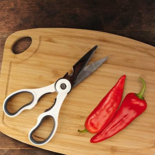 Premium 4-in-1 Kitchen Shears - White & Black - 1 Set (1 Scissor)