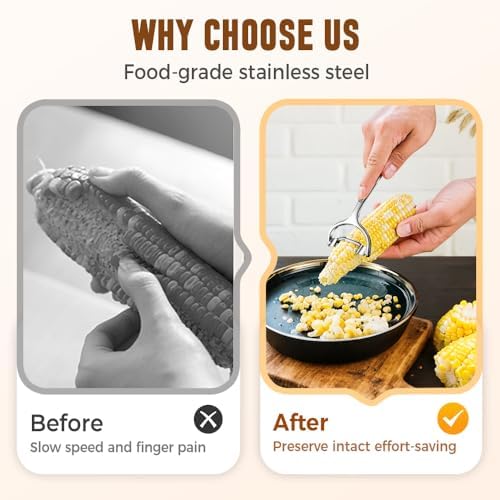 Corn Peeler Stainless Stee Corn Cob Stripper Tool Corn Thresher from the Cob, Removes Corn Kernels From Corn Cobs In Seconds Magic Corn Stripper Tool