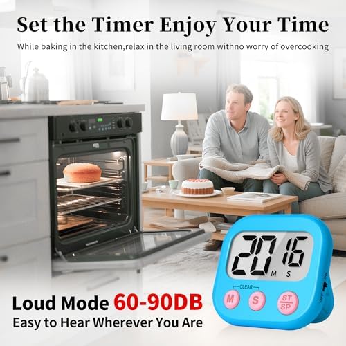 ZILLEEN Digital Kitchen Classroom Timers for Kids Cooking 6pcs Blu Pk Pur