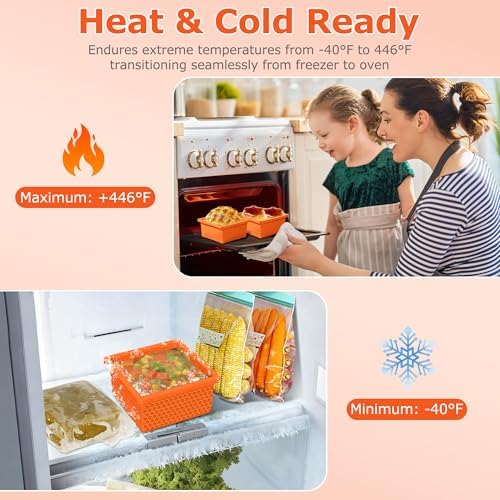 Silicone Freezer Molds for Soup Cube - 2-Cup Freezer Storage Container Tray with Lid,4 Pack Stackable Ice Cube Trays for Portion Control,Food Storage Meal Prep,Oven & Dishwasher Safe
