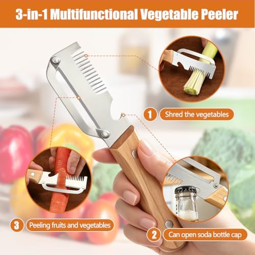 Multifunctional Vegetable Peeler with Bottle Opener Julienne