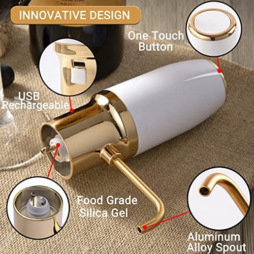 Electric Wine Aerator Decanter Pourer Automatic Dispenser with USB Rechargeable Retractable Tube for Wine Lovers