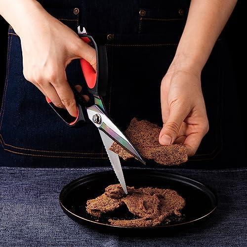 LIVINGO 9.5" Titanium Coated Kitchen Shears Heavy Duty Stainless Steel
