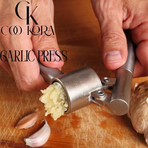 Heavy Duty Garlic Press, Handheld Garlic Mincer, 304 Stainless Steel Garlic Press, Ergonomic, Durable, No Hand Odor, Just Put It in the Bowl, Dishwasher Safe