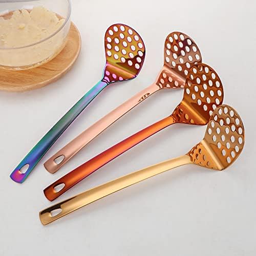 Stainless Steel Rose Gold Potato Masher with Long Handle, Sturdy Potato Smasher, Integrated Masher Kitchen Tool Perfect for Vegetable, Fruits, Meat, Bean, Avocado, Disherwash Safe, 10.7 Inch