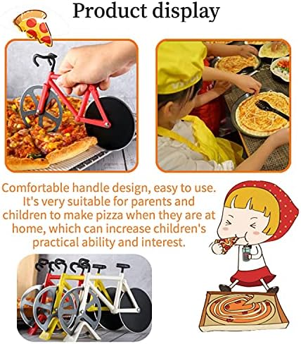 5 Pcs Bicycle Pizza Cutters,pizza Cutter Perfect Gift Kitchen Stainless Steel Bicycle Shaped Pizza Cutter Fathers Day Gift (5 PCS SET A)