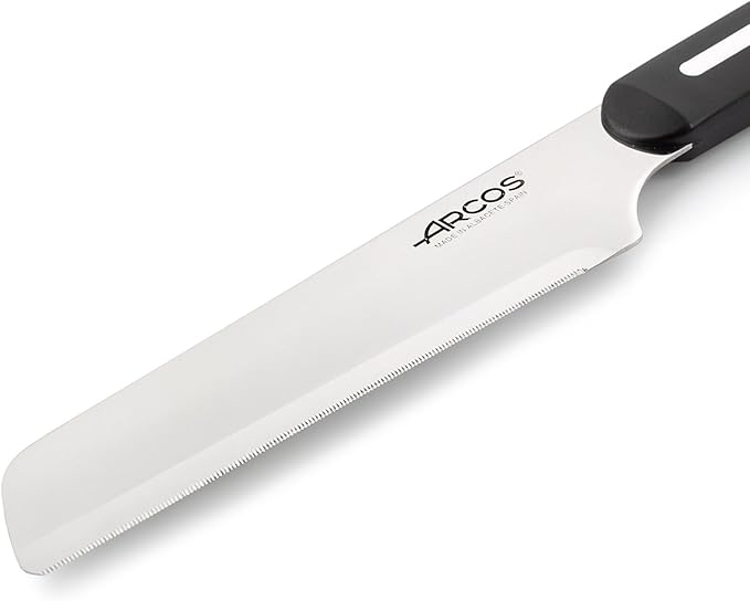 Arcos Chef Knife 6 Inch Stainless Steel. Table Knife for Peeling Fruits and Vegetables. Ergonomic Polypropylene Handle. Suitable for all types of food. Series B-Line. Color Black and White.