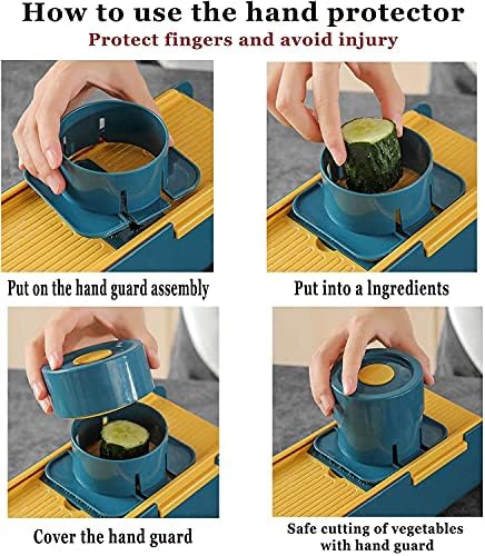 Vegetable Chopper, 2021 Upgrade Cutter Slicer 5 in 1 Onion Slicer Manual Grater Food Slicer Container Vegetable Spiralizer Fruit-Cheese-Potato Chopper-Dicer Multi Blades Kitchen