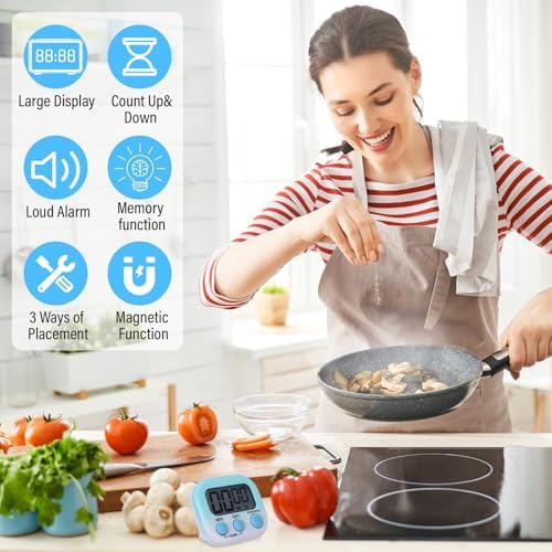 Weewooday 24 Pcs Digital Kitchen Timer Bulk, Gradient Color