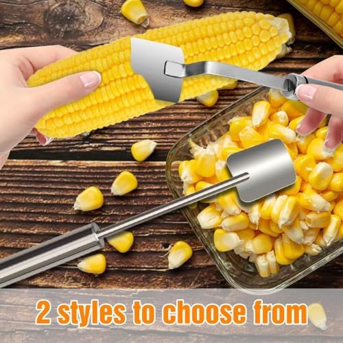 Corn Peeler, 2025 New Corn Cob Peeler, Stainless Steel Long Handle Corn Stripping Tool, Corn Peeler for Corn on the Cob, Corn on the Cob Remover for Home Kitchen, Restaurant, Picnic (3pcs)