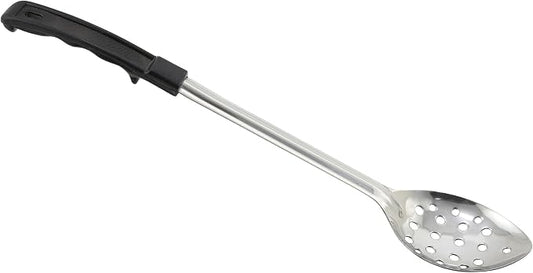 Winco Prime Stainless Steel Basting Spoon with Stop Hook Handle, NSF, Perforated, 15"